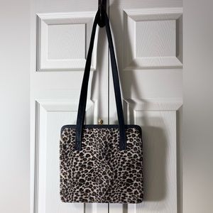 Vintage Y & S Faux Leopard Fur Purse Bag